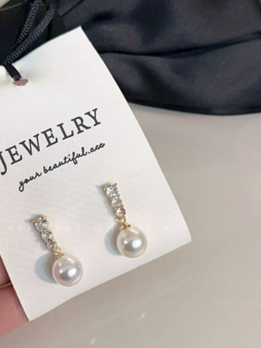New Elegant Cubic Zirconia Pearl Drop Earrings Formal Wedding Jewelry